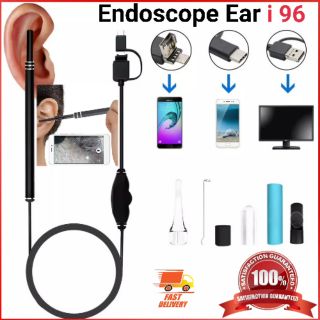 กล้องจิ๋ว กล้องงู endoscope i96 กล้องส่องทำความสะอาดหู จมูก USB endoscope Ear Cleaner i96 3 in 1 HD ดูผ่านมือถือ pc คอม