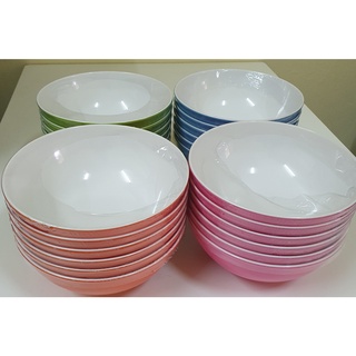 B304-7 ชามก๋วยเตี๋ยวสีล้วนขนาด 7นิ้ว แพ็ค 6ใบ ราคา