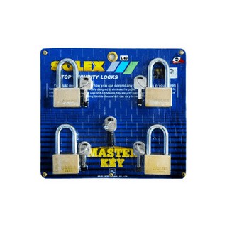 สินค้าราคาพิเศษ!ชุดกุญแจคล้อง ยาว 0.167361111111111 SOLEX PLUS R40 40MM ทอง (MASTER KEY)