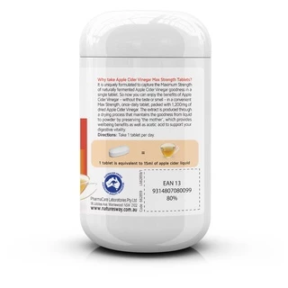 Nature's Way Apple Cider Vinegar 1200 mg Max Strength เนเจอร์สเวย์ แอปเปิล ไซเดอร์ เวเนก้า (90 เม็ด)