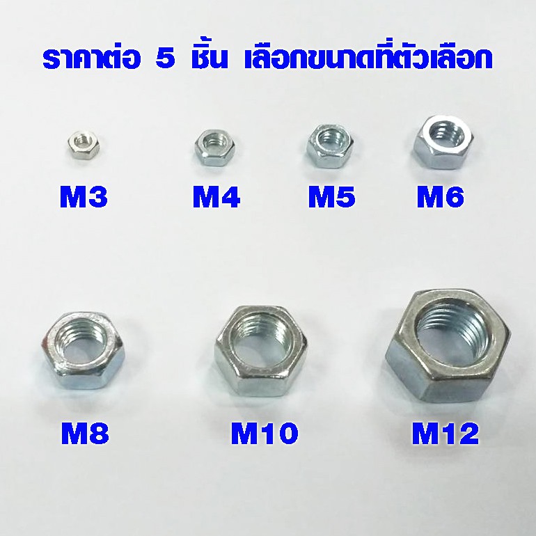 แหวน โบล นัต (มีทุกขนาด) M3 , M4 , M5 , M6 , M8 , M10 , M12 น็อตตัวเมีย bolt nut น๊อต แหวนตัวเล็ก แห