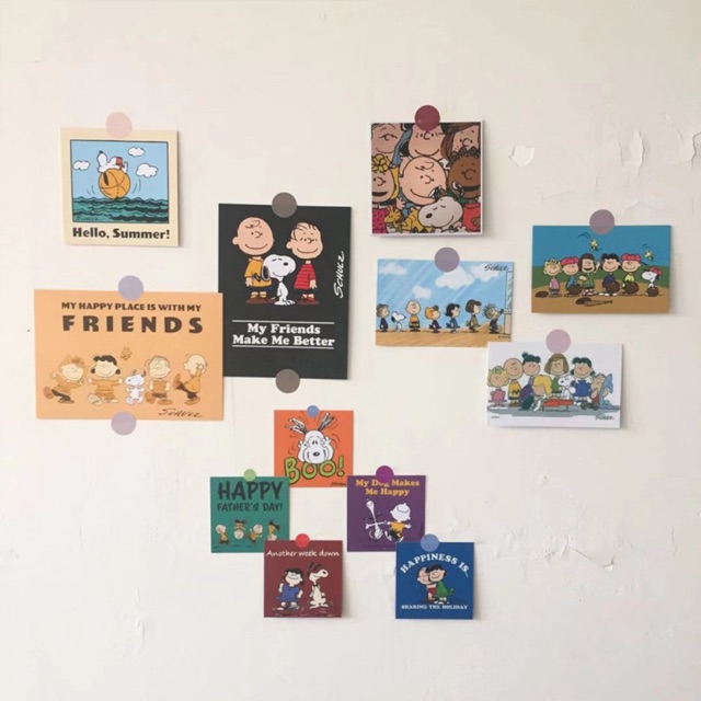 คุ้ม เซตภาพติดผนัง 12 ภาพ snoopy art card : The Peanut ac