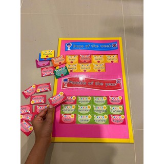 สื่อการสอนภาษาอังกฤษ Days and months matching Board Game