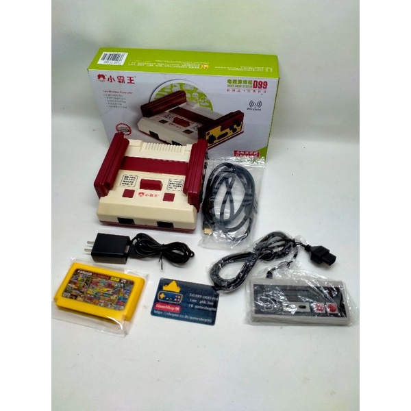 Famicom เสียบตลับแบบ มินิ ชุดพร้อมเล่น จอยไรสาย พร้อมแบบมีสาย 1 อัน ระบบ AV+HDMI หม้อแปลงไฟไทย