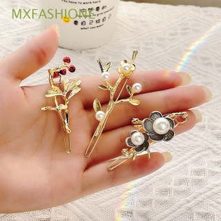 MXFASHIONE Vintage Pear Hairpin Cute Side Clip Flower Barrette Women Plum Blossom Flower Maple Leaf Creative Elegant Sweet Hair Accessories