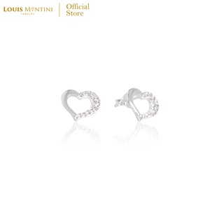 Louis Montini (Jewelry) Sterling Silver 925 Earrings ต่างหูเงินแท้ 92.5% ต่างหูผู้หญิง รูปหัวใจ LJER66