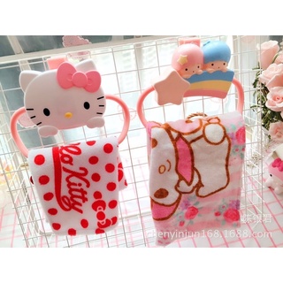 พร้อมส่ง🧸 ที่แขวนผ้าsanrio ไม่ต้องเจาะผนัง รับน้ำหนักได้