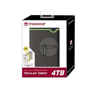 Transcend External HDD 4TB TYPE C รับประกัน 3 ปี- มีใบกำกับภาษี-TS4TSJ25M3C