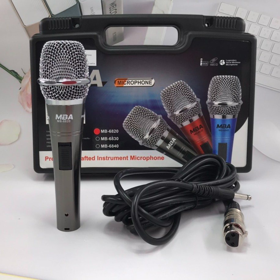 ไมค์สาย MBA ไมค์คาราโอเกะ Microphone สายยาว 5 เมตร พร้อมกระเป๋า