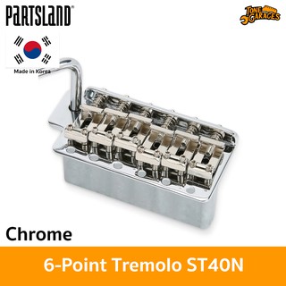 Partsland Tremolo ST40N 6-Hole หย่อง / บริดจ์ คันโยก 6 รู สี Chrome งานเกาหลีแท้ (11.2mm)