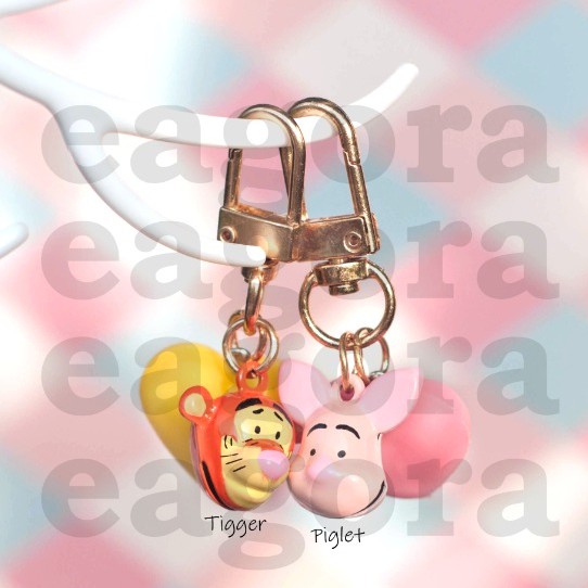 GANTUNGAN Tigger Piglet Bell พวงกุญแจห้อยกระเป๋า