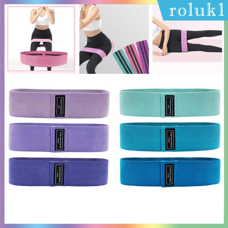 Jedebar Non-Slip Fabric Resistance Bands Set - 3 Levels for Glutes, Hips, Legs - Yoga, Pilates, Exercise - Green/Pink/Purple | Buy Now with Express International Delivery