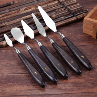 〔TRU❣man〕5pcs Stainless Steel Spatula Palette Knife Painting Mixing Scraper Set