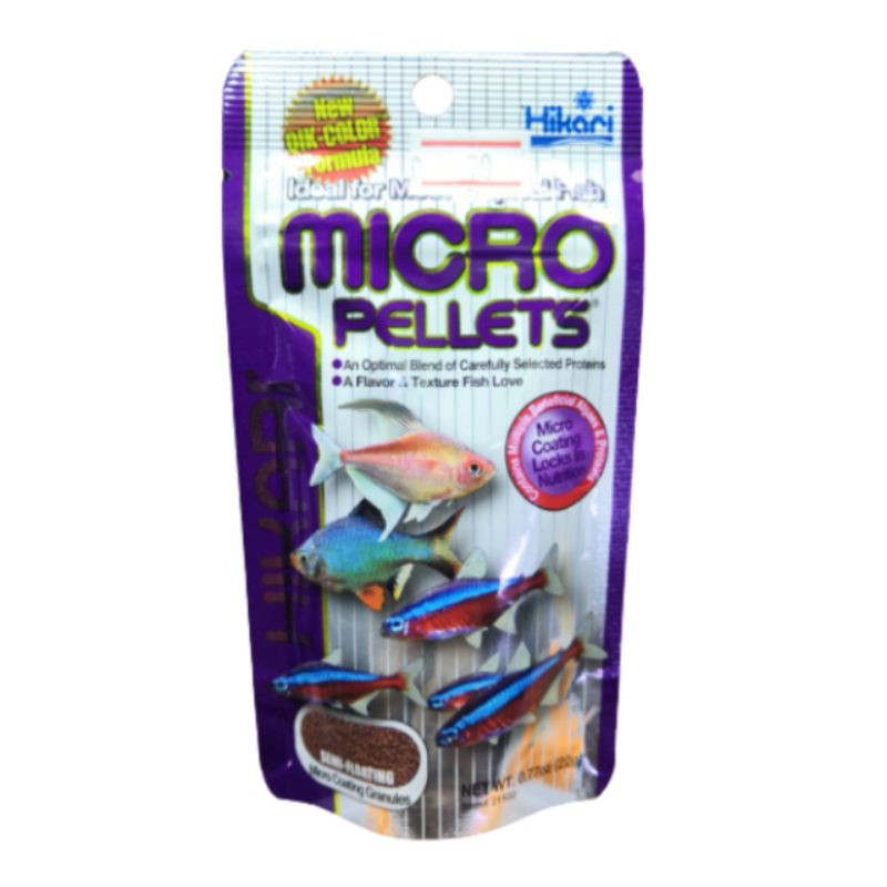 Hikari Micro pellets 22g. อาหารปลาฮิคาริ​ อาหารปลานีออน​ อาหารปลาคาร์ดินัล