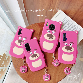 Cute Cartoon OPPO A74 A54 4G Reno8Z Reno7Z 5G A92 A12 A5 A9 2020 Reno 8Z 7Z 7 7Pro 6 6Pro 6Pro+ 5 5Pro 4 4Pro 3 3Pro 4Z 2 Z A7 A5S A3S F9 Reno3 Reno4 Reno5 Reno6 Pro plus A3 A72 A52 การ์ตูนน่ารัก หมีสตรอเบอร์รี่ เคสซิลิโคน TPU soft case เปลือกป้องกัน