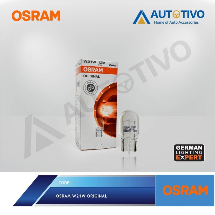 ขายไฟรถยนต์ Osram W21 ของแท้ 7505 W3x16d 12V 21W