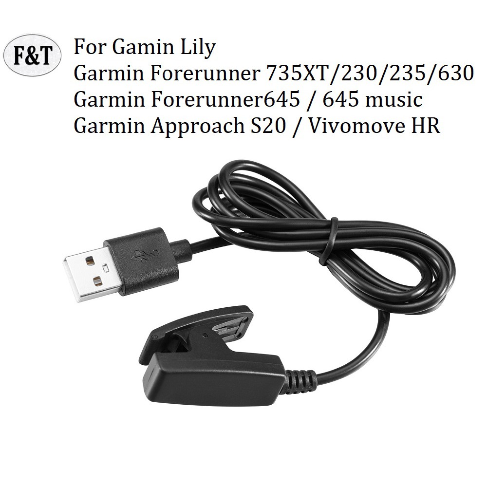 สายชาร์จ USB สำหรับ Garmin Lily / Garmin Forerunner 230 235 630 735 XT Approach S 20, Garmin Forerunner 645 , 645 / 35/30/630/Vivomove HR/ ForeAthlete 35J/Forerunner35J Charger