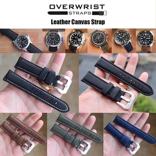 สายนาฬิกา สายหนังวัว แคนวาส รุ่น Leather Canvas Strap