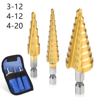 ดอกสว่าน ทรงเจดีย์ เคลือบไททาเนี่ยม เจาะรู ขยายรู Step Drill 3-12mm / 4-12mm / 4-20mm