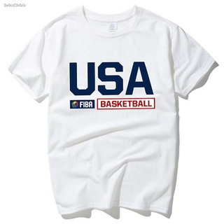 ♟▩ทีม USA ชุดฝึกซ้อมบาสเก็ตบอลเสื้อยืดผู้ชายและผู้หญิงแขนสั้นหลวม Curry James Owen Durant Harden