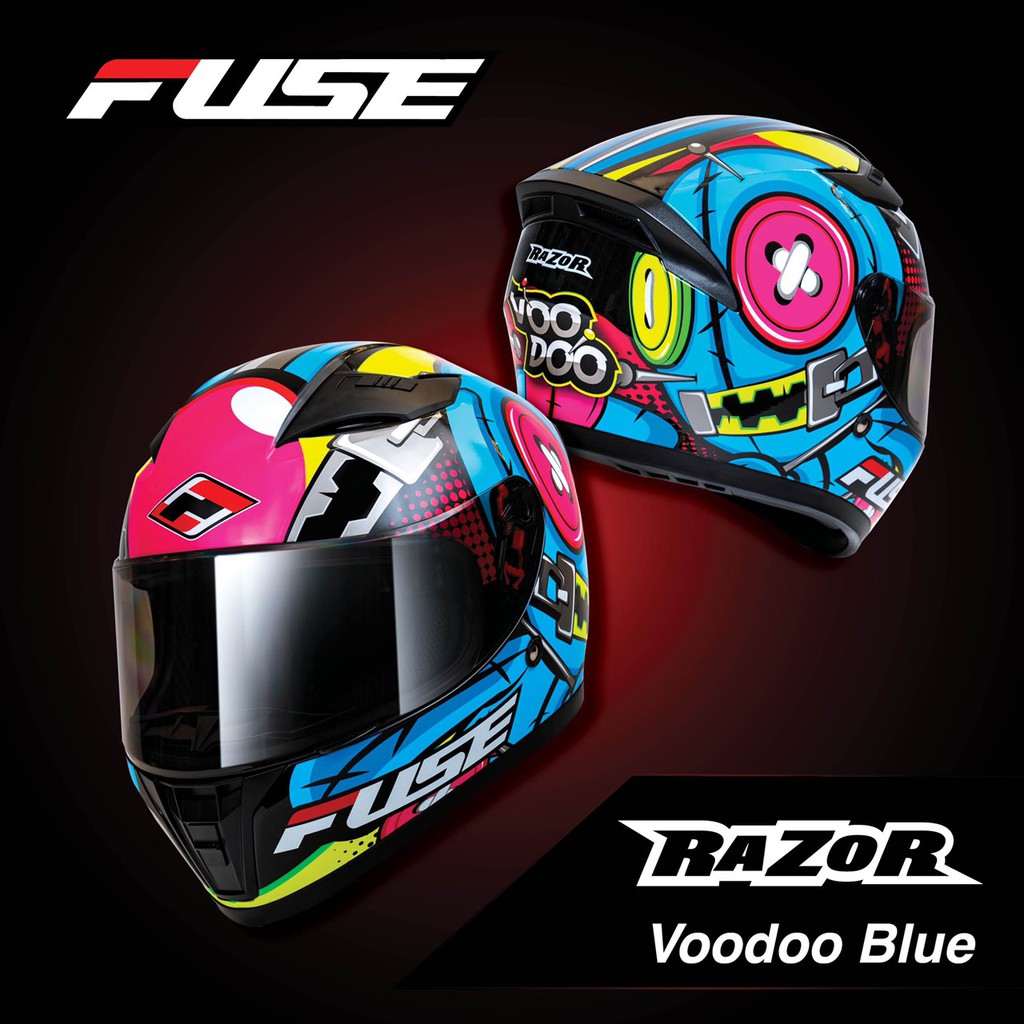 หมวกกันน็อค Fuse รุ่น Razor New2021 ลาย Voodoo Blue (แถมโม่งแถ)