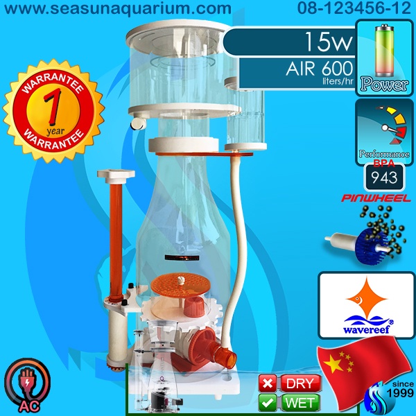 Wavereef ReefZoom K1-160 900 liters โปรตีนสคิมเมอร์ สำหรับตู้ 900 ลิตร Protein Skimmer 7 curve7 curv