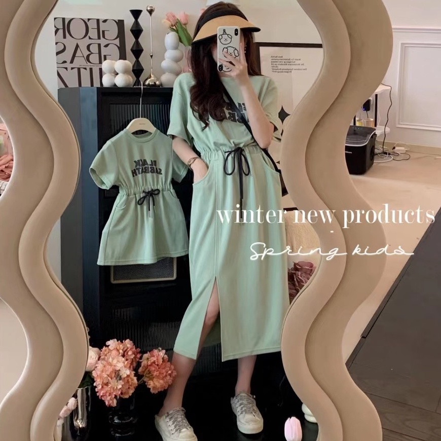 NANA พร้อมส่ง 2220423ชุดเเม่ลูก ชุดเดรสเด็กผู้หญิง สำหรับเด็ก