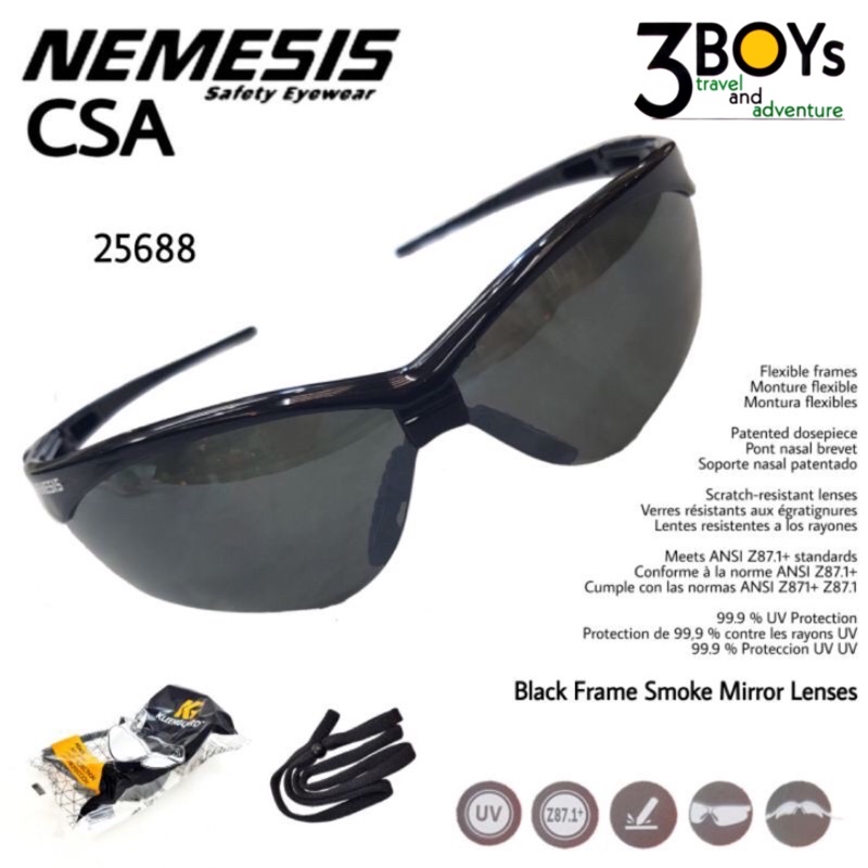 แว่นตาNEMESIS รุ่น CSA ขนาดเอเชีย เหมาะกับคนไทย น้ำหนักเบา ทันสมัย เป็นทั้งแว่นกันแดด safety