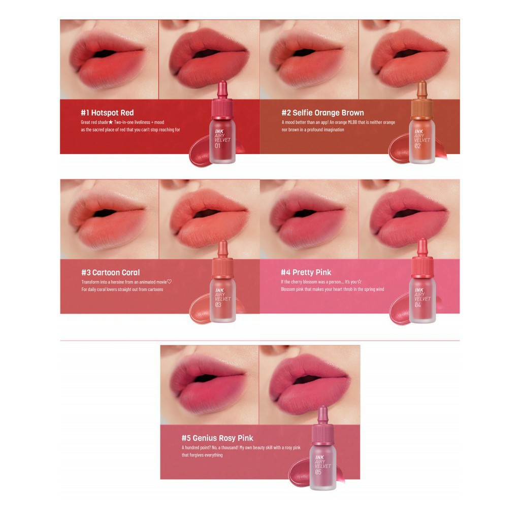 PERIPERA lip tint ink airy velvet