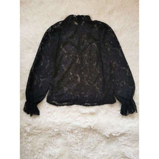 เสื้อลูกไม้สีดำSizeM