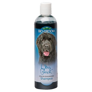 BIO-GROOM Ultra Black Shampoo แชมพูสำหรับสุนัขและแมวขนสีดำ เทา ฟ้าหรือสีเข้ม ขนาด 12 oz.