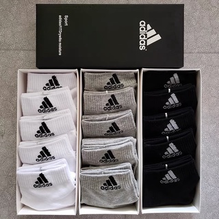 ( 5คู่1กล่อง)ADIDAS/NIKEถุงเท้าข้อสั้น ถุงเท้ากีฬา ใส่ออกกำลังกาย ถุงเท้านักเรียนกันลื่น ใส่สบายใส่ได้ทั้งชายและหญิง
