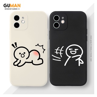 GUMAN เคสคู่ เคสไอโฟน คู่รัก ขอบเหลี่ยมกันกระแทกซิลิโคนนุ่มการ์ตูนน่ารักตลก เคสโทรศัพท์ Compatible for iPhone 14 13 12 11 Pro Max SE 2020 X XR XS 8 7 6 6S Plus พลัส XYM572