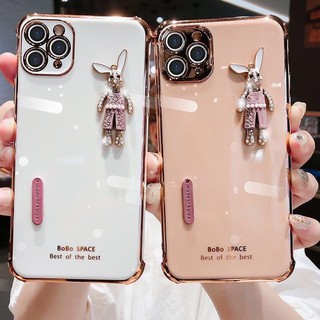 เคสมือถือ ชนิดซิลิโคน ลายกระต่าย สำหรับ iPhone 12 12pro 12 Pro Max 7plus 6splus 8plus SE 7 8 Plus 11 Xs 11 Promax case