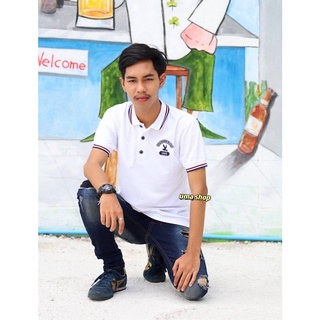 เสื้อยืดคอปกโปโล งานปัก✂ งานป้าย  คอตตอน💯 % (M,L,XL,2XL) ผู้ชายPolo Men 03..