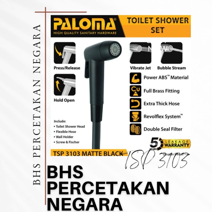 JETSHOWER SHOWER BIDET PALOMA TSP 3103 BLACK TOILET SHOWER WC WASHING สเปรย์สีดําสีดําสเปรย์ BIDET
