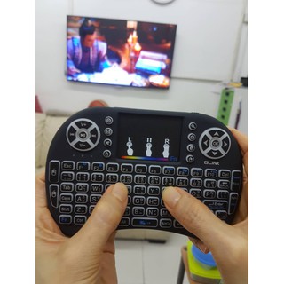 GLINK MINI KEYBOARD คีย์บอร์ดพร้อมเมาส์ มินิไร้สายขนาดพกพา ปุ่มคีย์ ไทย-อังกฤษ พร้อมแถบเมาส์ในตัว GKB-220