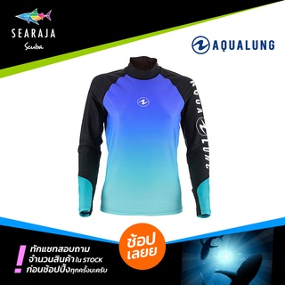 เสื้อดำน้ำแขนยาวผู้หญิง Aqualung Frozen Blue Rash Guard Lady