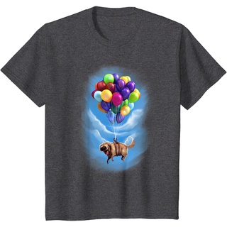 เสื้อยืดผ้าฝ้ายพรีเมี่ยม เสื้อยืด พิมพ์ลายกราฟฟิค Disney Pixar Up Dug Balloon