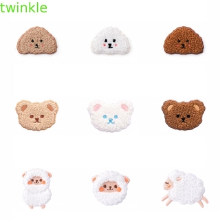 Twinkle1 แผ่นแพทช์ปักลายหมีแกะน่ารักสําหรับตกแต่งเสื้อผ้า