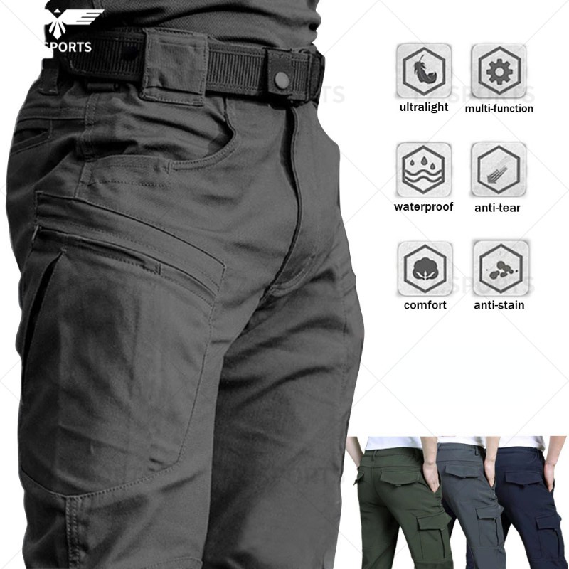 Eaglade กางเกงคาร์โก้ยุทธวิธี 105 นิ้ว สีดํา