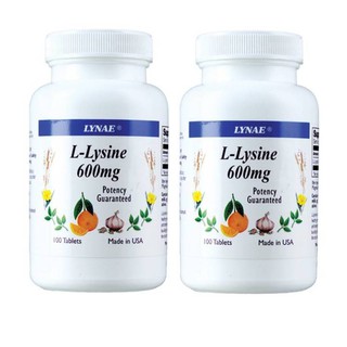 LYNAE L-Lysine 600 mg Vitamin USA 100 เม็ด (2 ขวด)