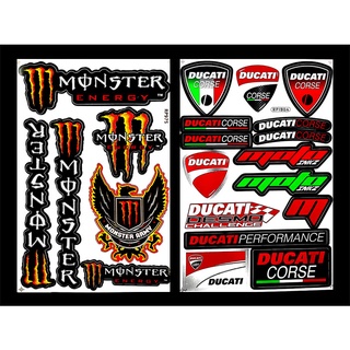 Ducati สติกเกอร์ชุดแต่ง 2 แผ่น กระเป๋า รถมอเตอร์ไซค์ บิ๊กไบค์ PVC เคลือบเงา กันน้ำ กันแดด คุณภาพดี