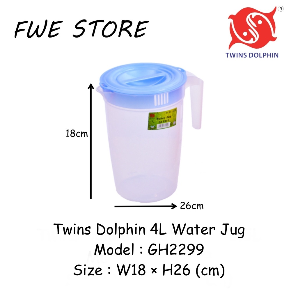 เหยือกน้ํา Twins Dolphin 4L / Cooler / เหยือกน้ํา / เหยือกพร้อมที่จับ GH2299