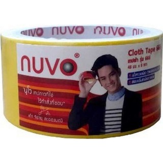 🔥แนะนำ!! NUVO เทปผ้า รุ่น 666 ขนาด 48 มม.x 8 หลา สีเหลือง