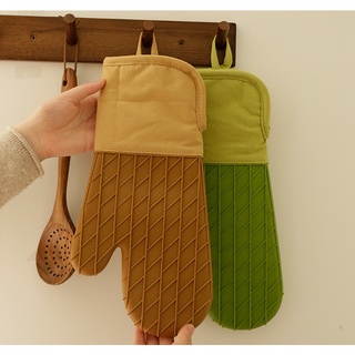 Dreamerhouse ถุงมือซิลิโคน แบบหนา ป้องกันน้ําร้อนลวก ประดับเพชร สําหรับเตาอบ ห้องครัว