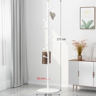 AiHome ที่แขวนหมวก เสาไม้แขวนสูท ที่แขวนผ้า 172 ซม ที่แขวนกระเป๋า ราวตากผ้าอเนกประสงค์ ราวตากผ้าเหล็ก Coat Rack