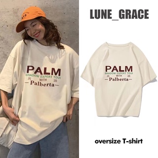 lune 5509#เสื้อยืดสกรีนลายวินเทจ oversize T-Shirt เสื้อโอเวอร์ไซส์แขนสั้นสีขาว เสื้อผ้าวัยรุ่นแฟชั่นยุโรป