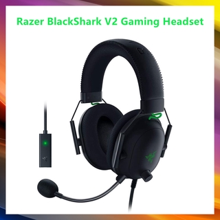 Razer BlackShark V2 ชุดหูฟังเกมมิ่ง: THX 7.1 เสียงเซอร์ราวด์ - ไดรเวอร์ 50 มม. - ไมโครโฟน ถอดออกได้ - PC, PS4, PS5, Switch, Xbox One &amp; S, Mobile - แจ็คเสียง 3.5 มม. และ USB DAC