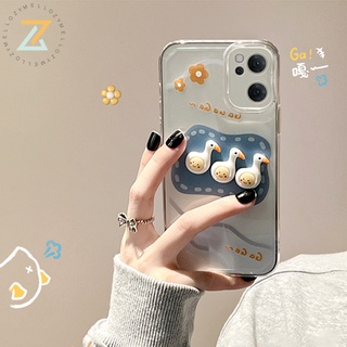 Zymello เคส OPPO A74 A3S A5 A76 A94 A96 A53 A95 F11 Pro F9 F7 F5 Reno 5 5G Reno 6 5G Reno 7 5G Reno 4 4G เคสโทรศัพท์ซิลิโคนเป็ดน้อยน่ารัก